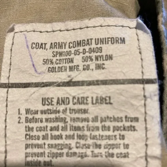 Unisex army combat shirt/coat - Picture 6 of 7